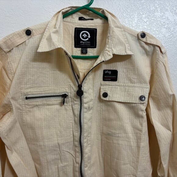 LRG Lifted Research Group woven overshirt Small beige SAMPLE rare - Picture 3 of 7